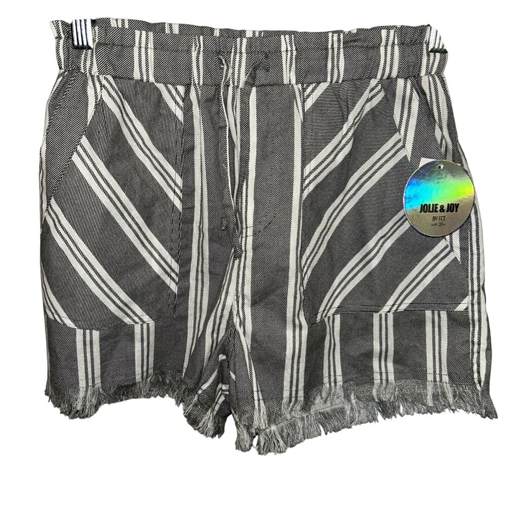 CLEARANCE Shorts NWT SZ S Frayed Hem Tie Elastic Waist Striped Beach Jolie & Joy